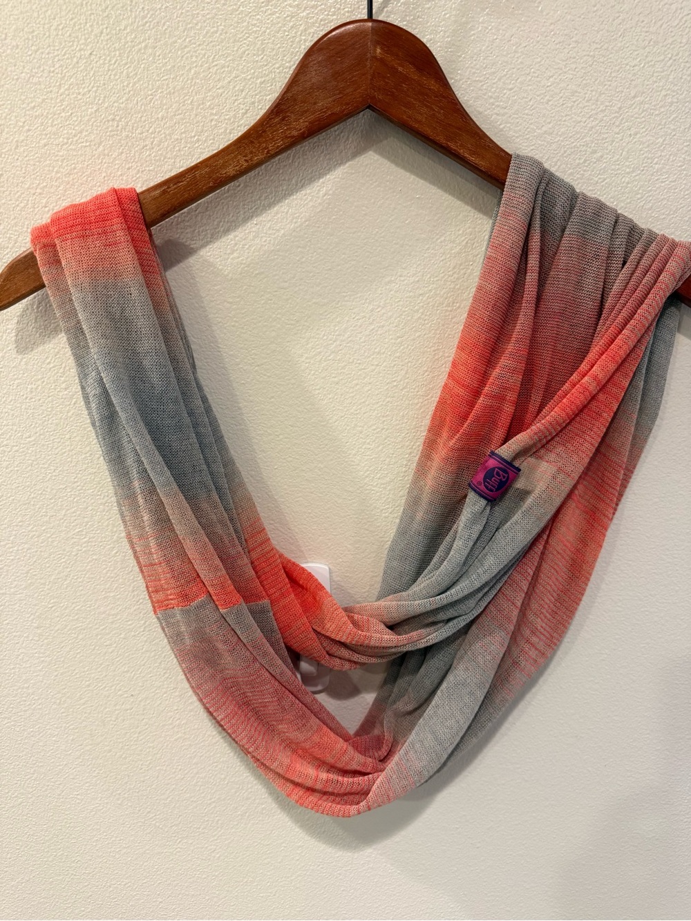 Buff Coolnet UV Lightweight Coral Gray Infinity Scarf